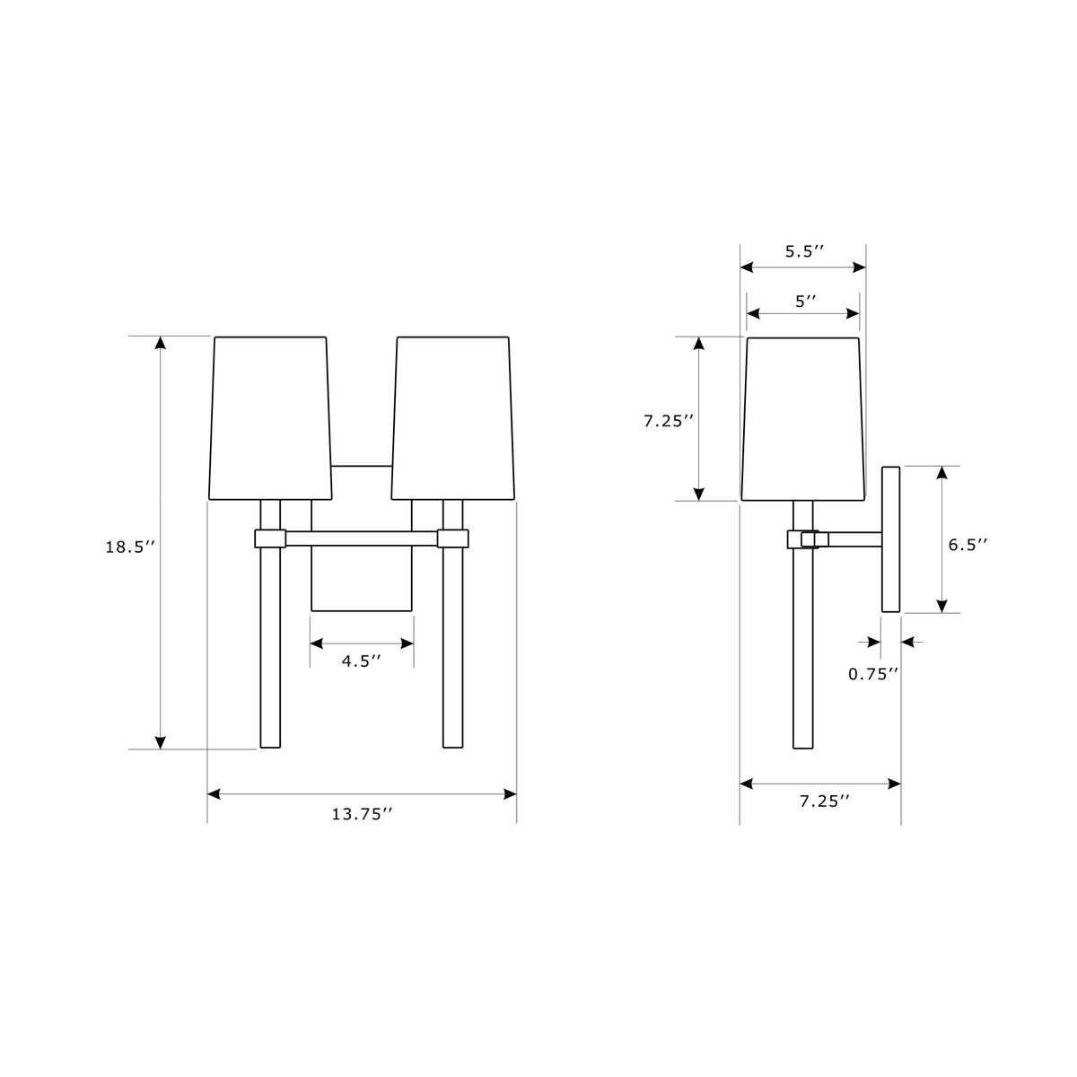 Bromley 13.75'' Sconce dimensions