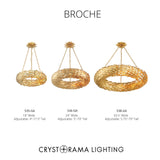 Broche 18'' LED Chandelier in Antique Gold - Collection View (535-GA)