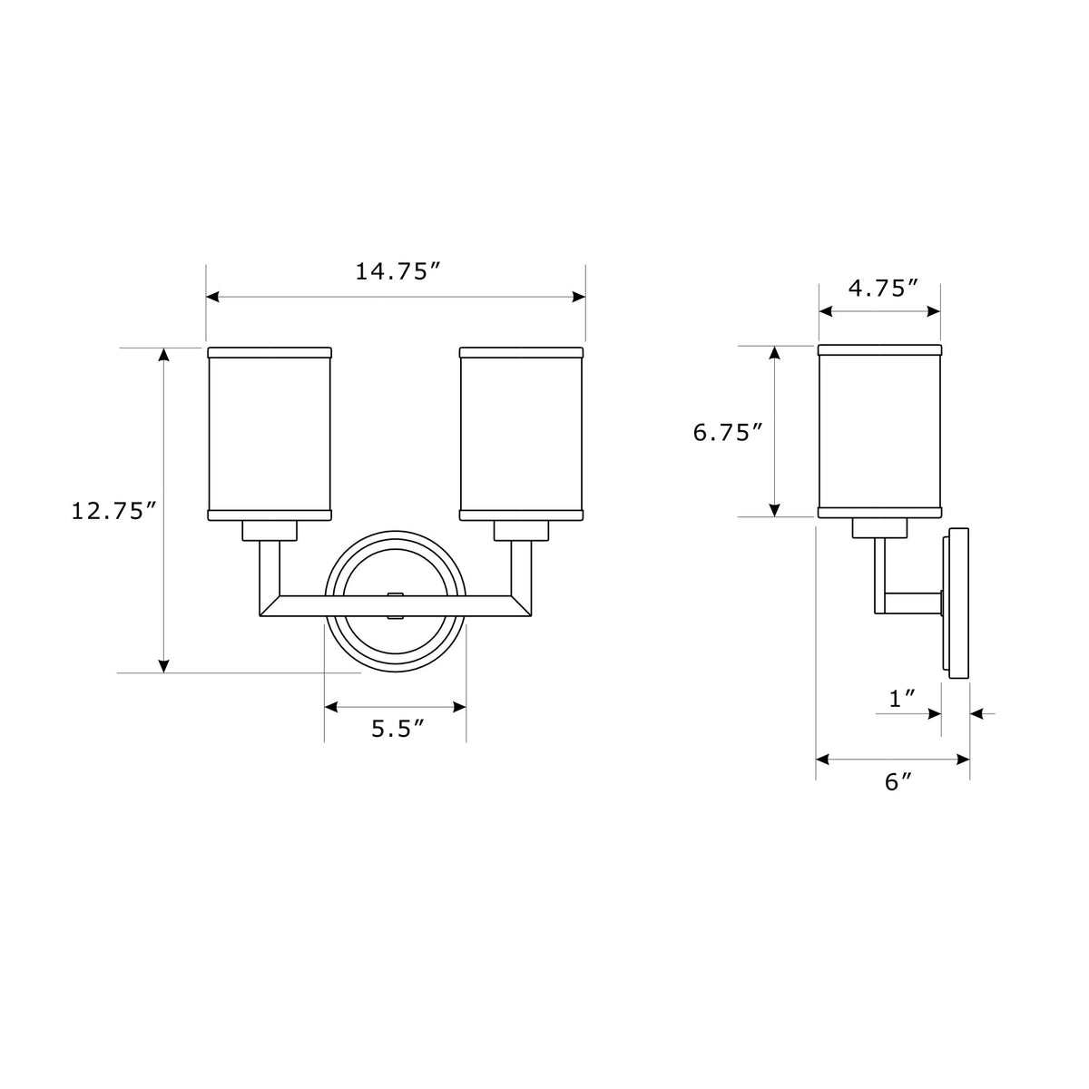 Bryant 14.5'' Sconce dimensions