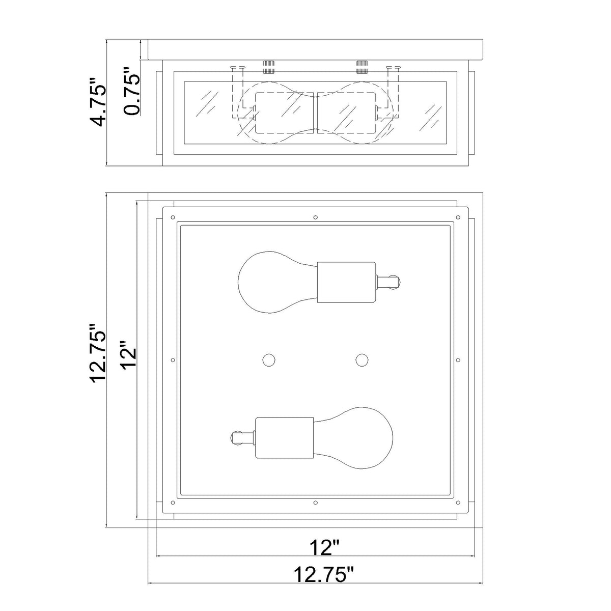 Byron 12.75'' Outdoor Flush Mount dimensions