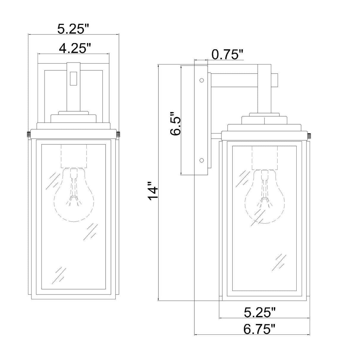 Byron 5.25'' Outdoor Sconce dimensions