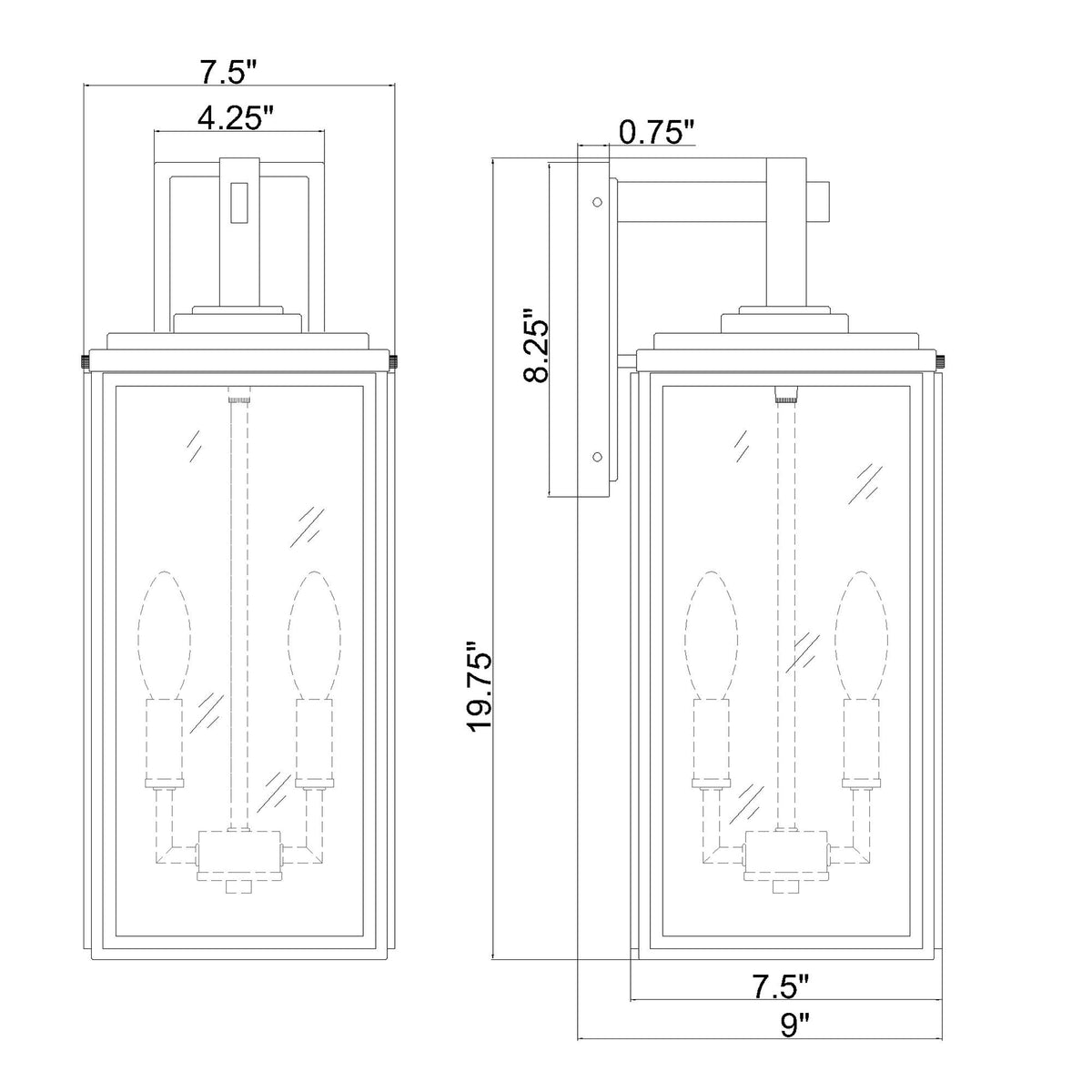 Byron 7.5'' Outdoor Sconce dimensions