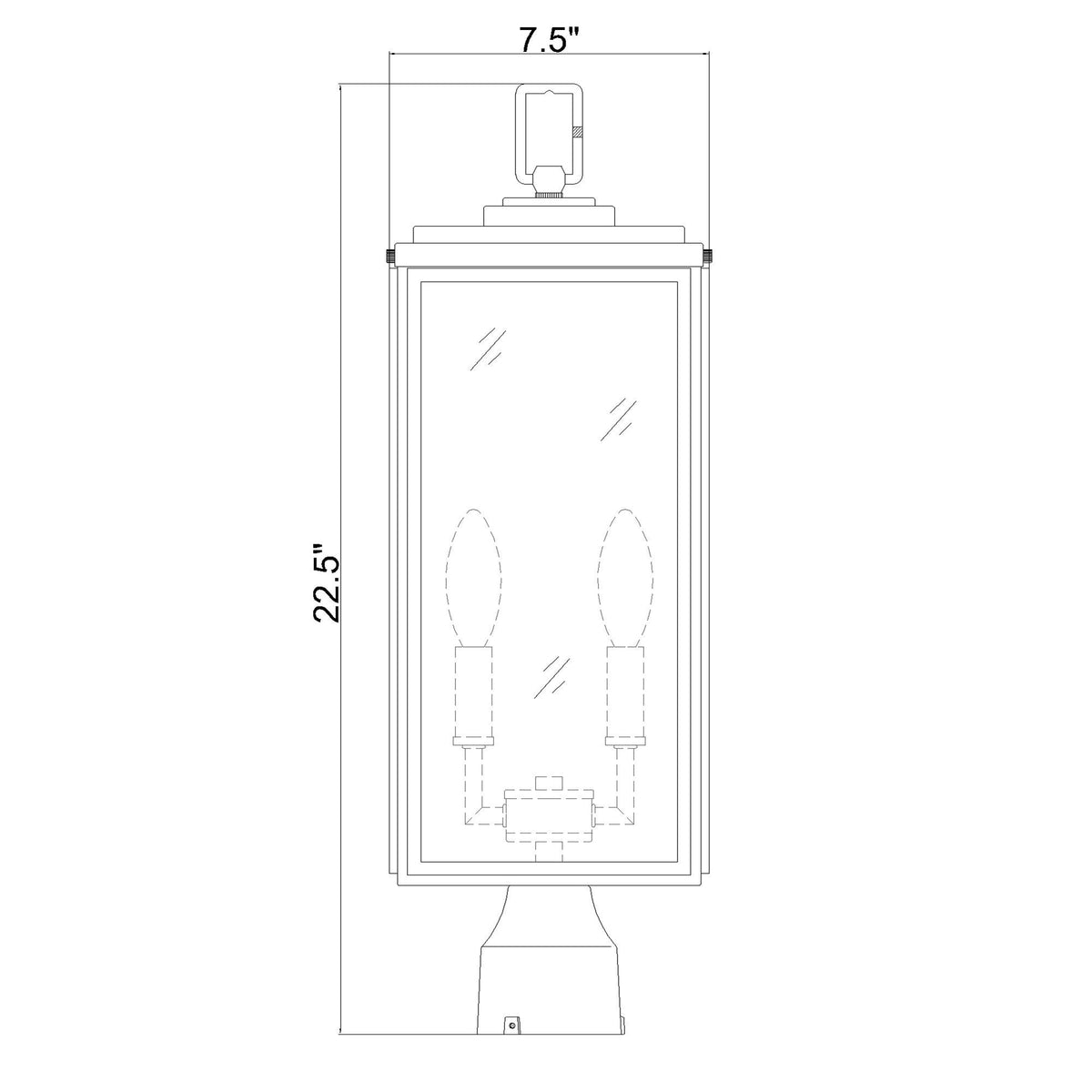 Byron 7.5'' Outdoor Post dimensions