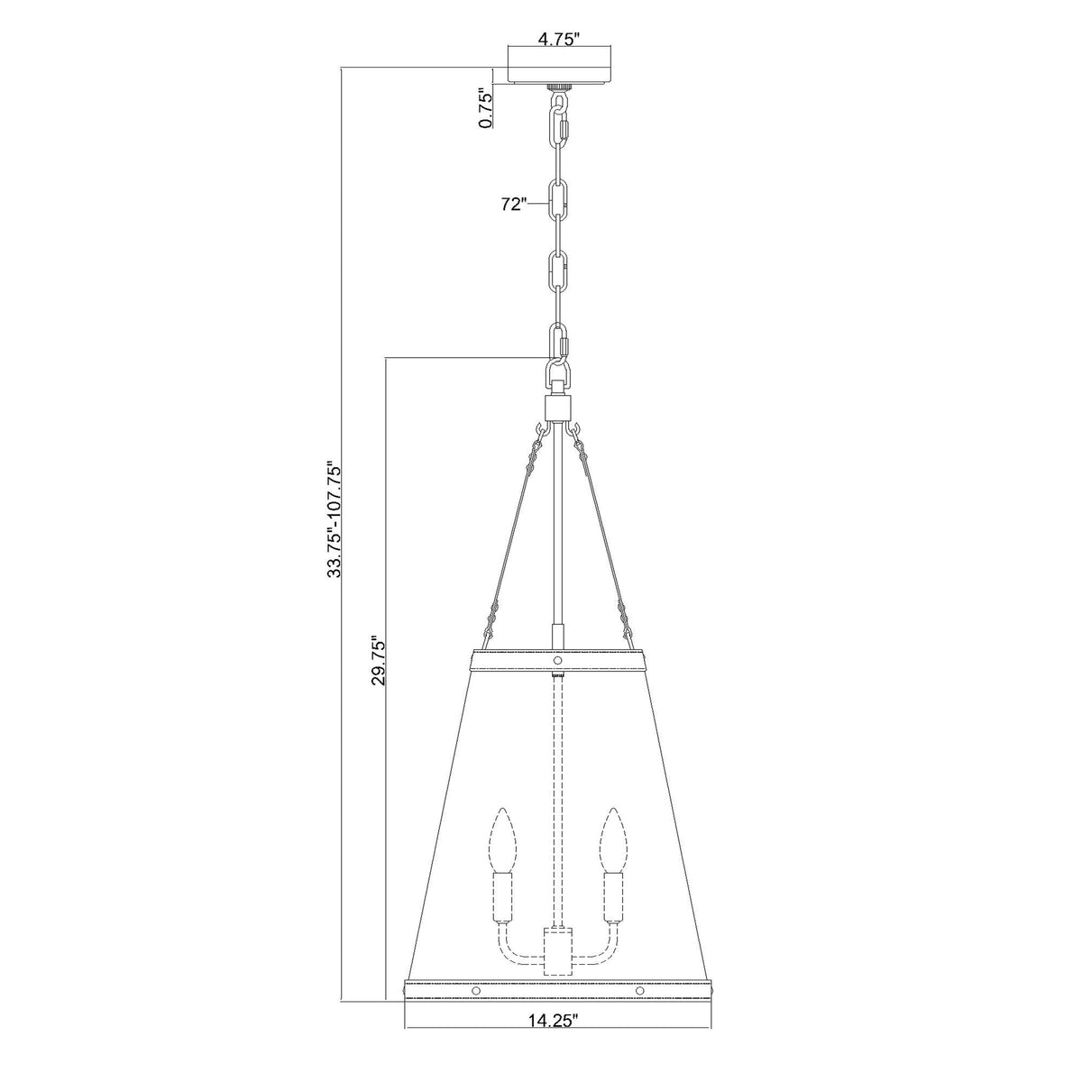 Callahan 14.25'' Pendant dimensions