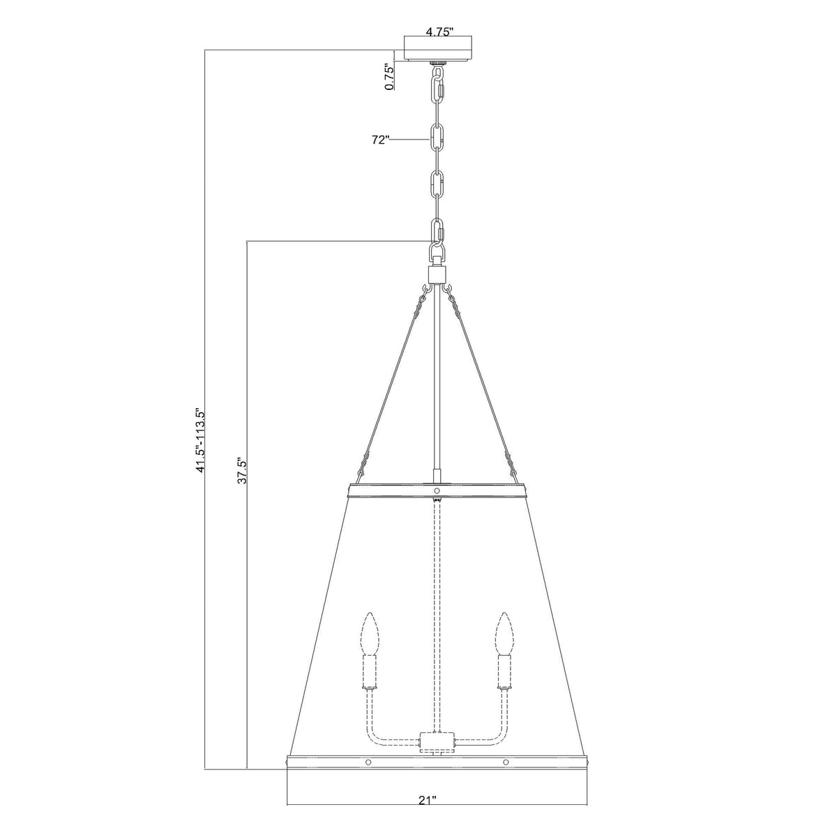 Callahan 21'' Pendant dimensions