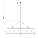 Callahan 47.5'' Linear Oval Chandelier - Dimensions Diagram (CAL-2407-PN)