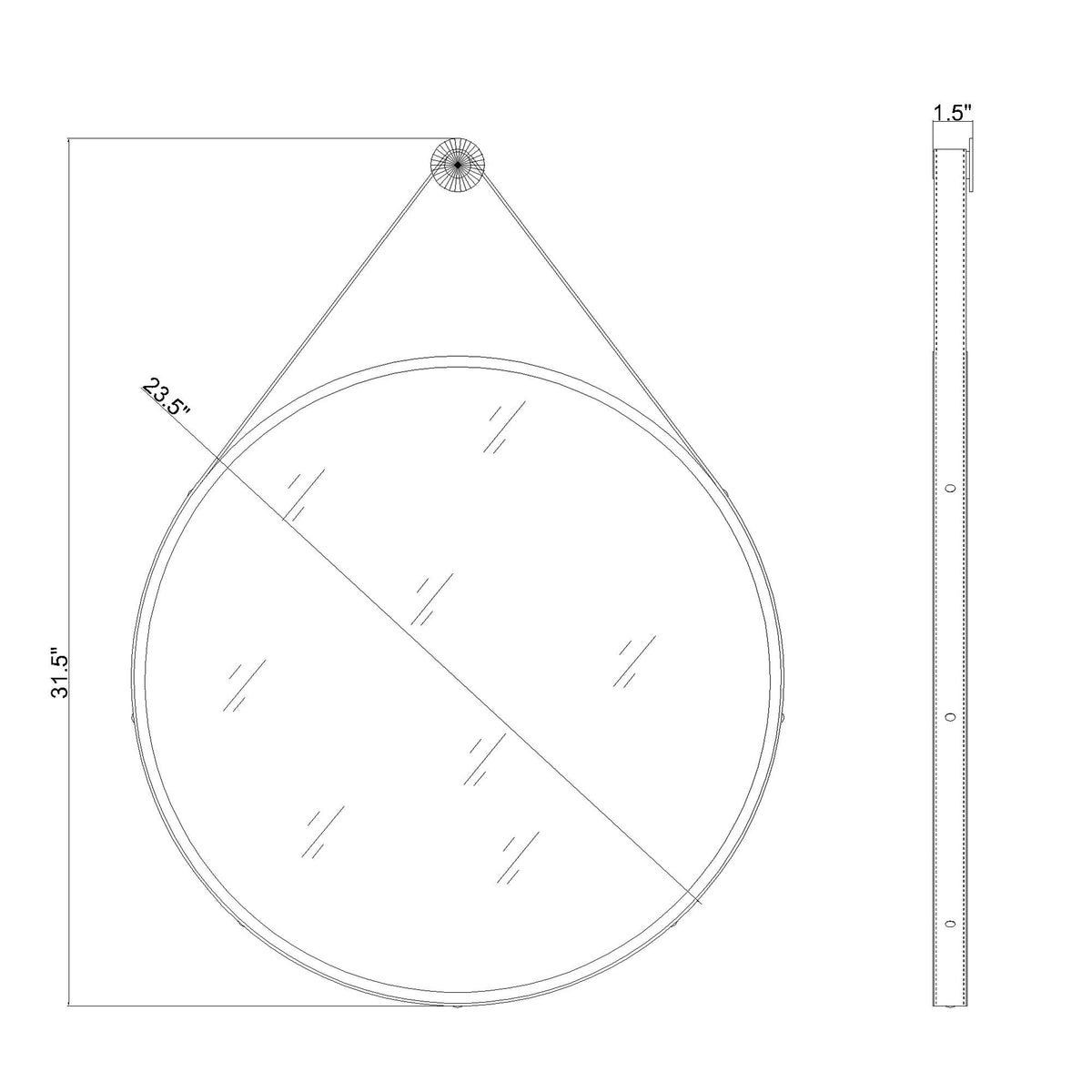 Callahan 23.5'' Mirror dimensions