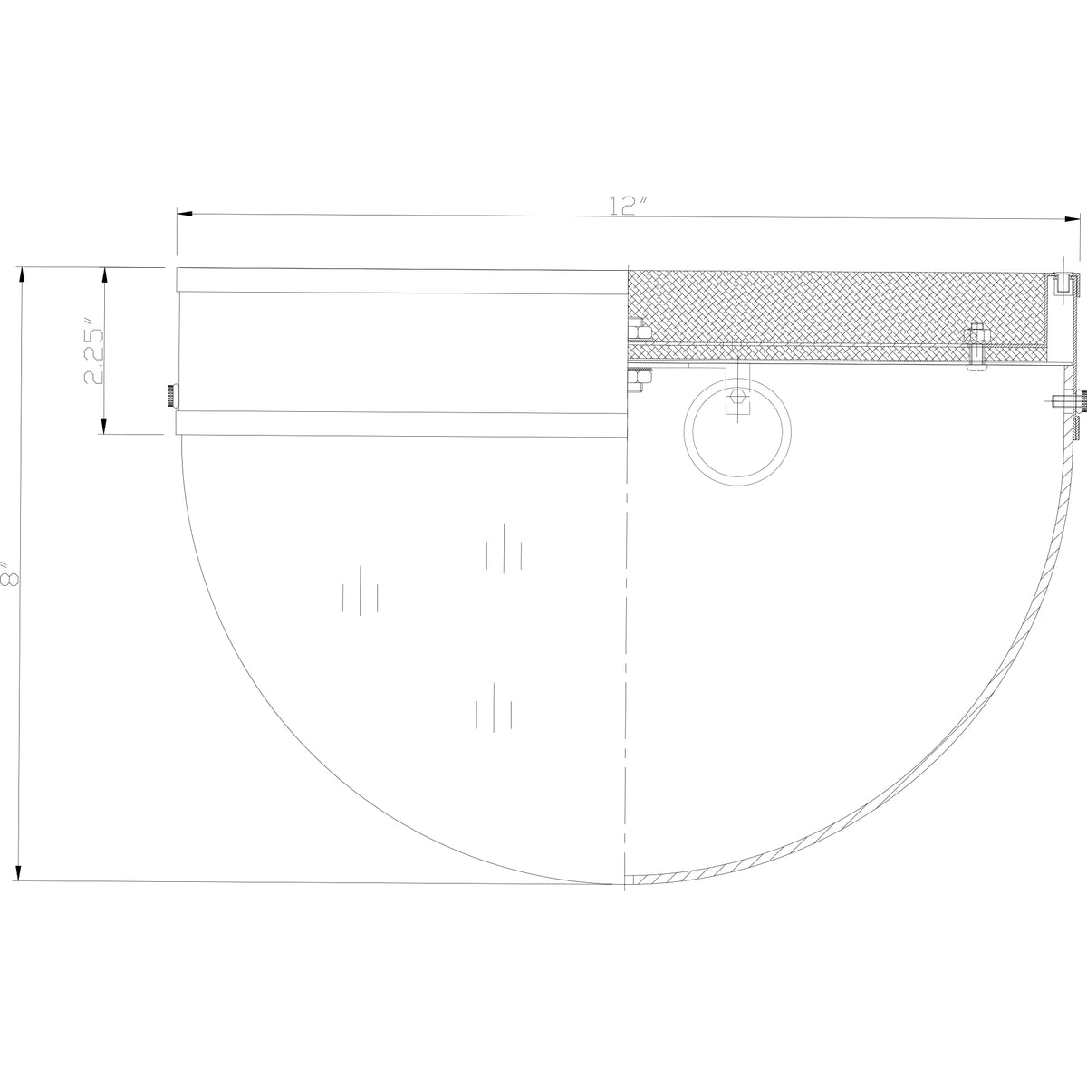 Capsule 12'' Outdoor Flush Mount dimensions