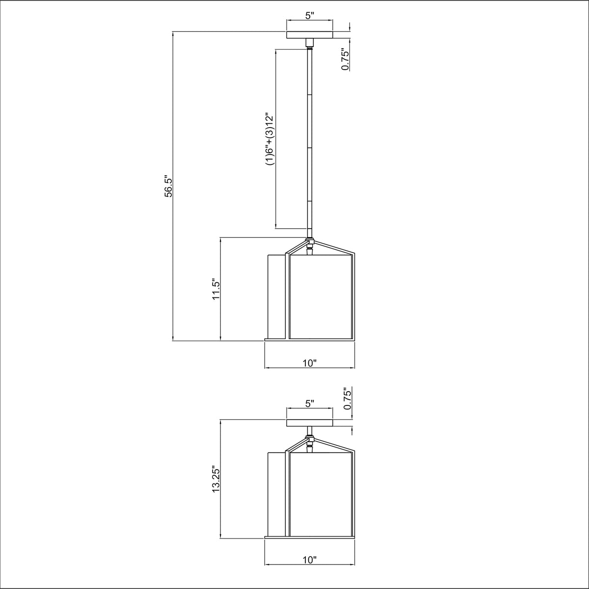 Carlyn 10'' Pendant dimensions