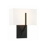 Carlyn 10'' Sconce in Black - Front View (CAR-9202-BK)