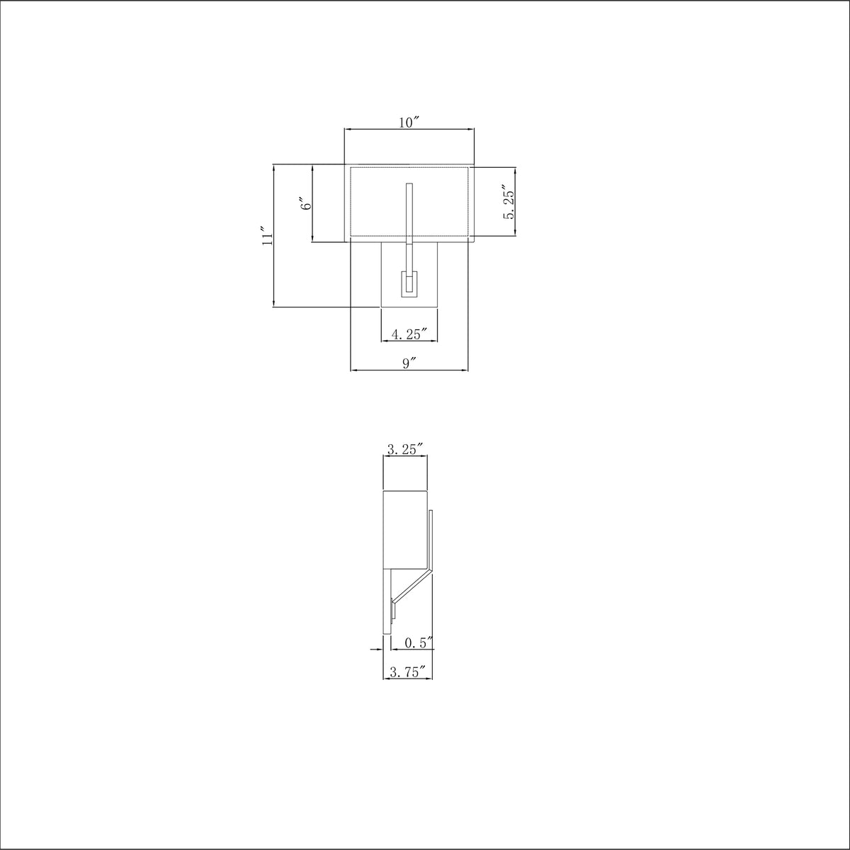 Carlyn 10'' Sconce dimensions