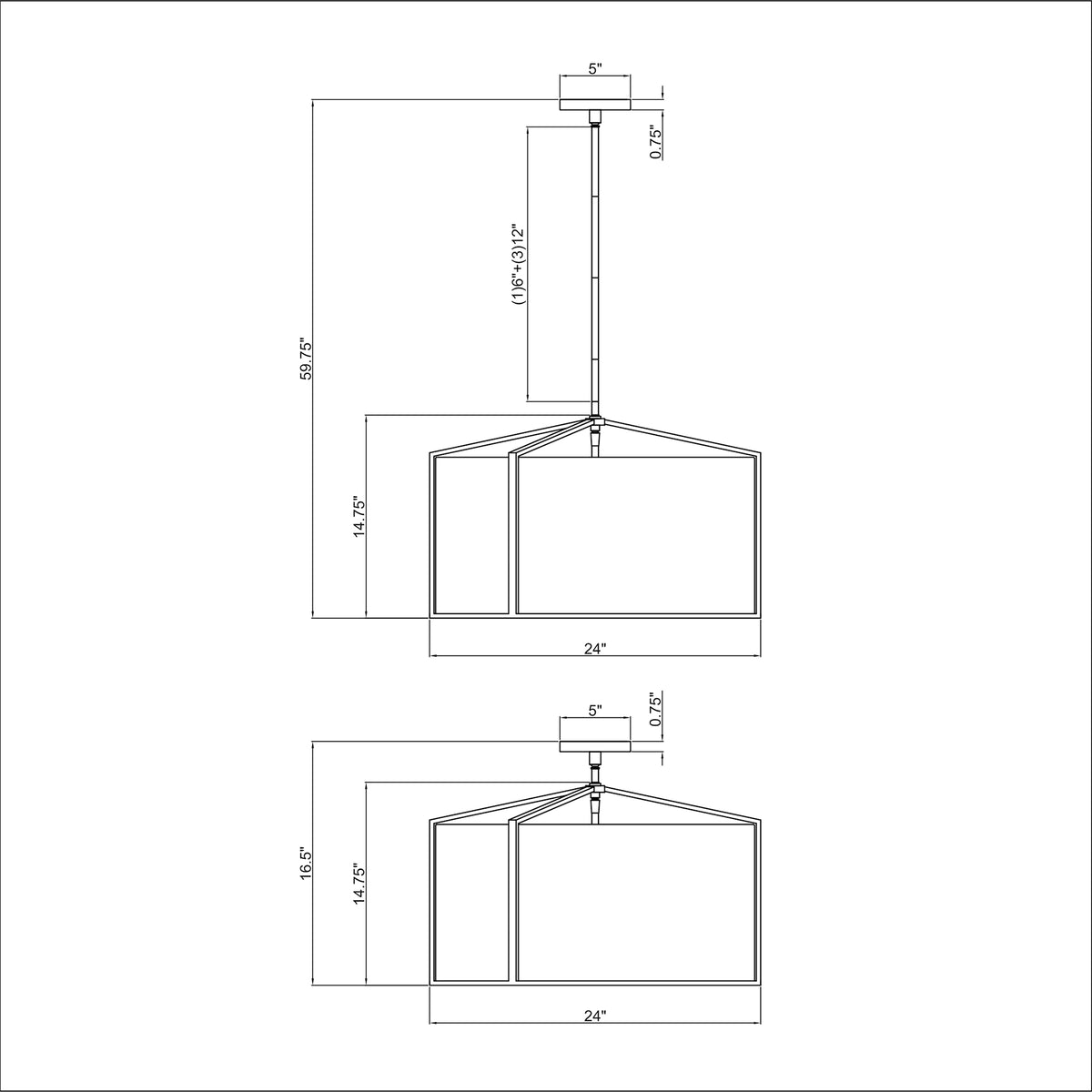 Carlyn 24'' Chandelier dimensions