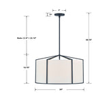 Carlyn 24'' Chandelier - Dimensions Diagram (CAR-9206-BK)