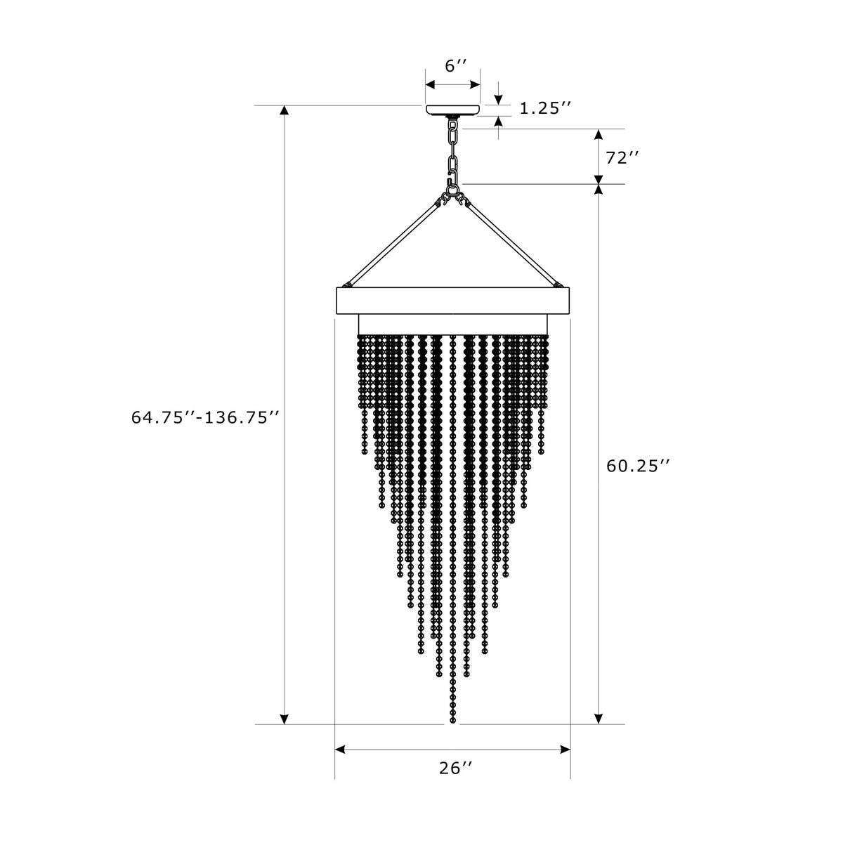 Clarksen 26'' Chandelier dimensions