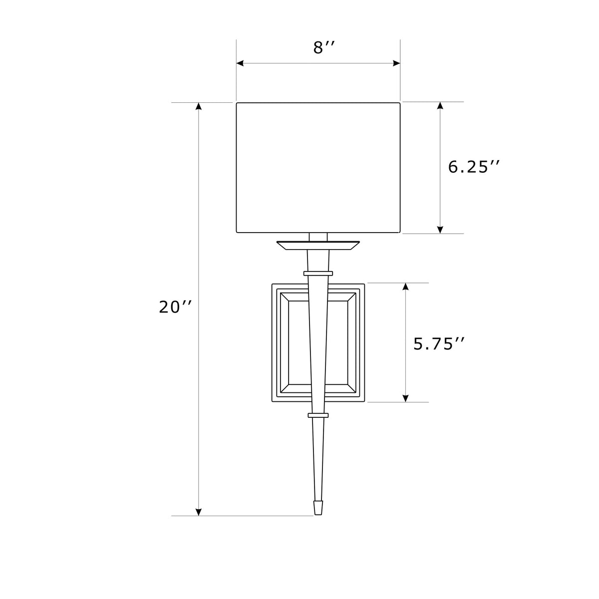 Clifton 8'' Sconce dimensions