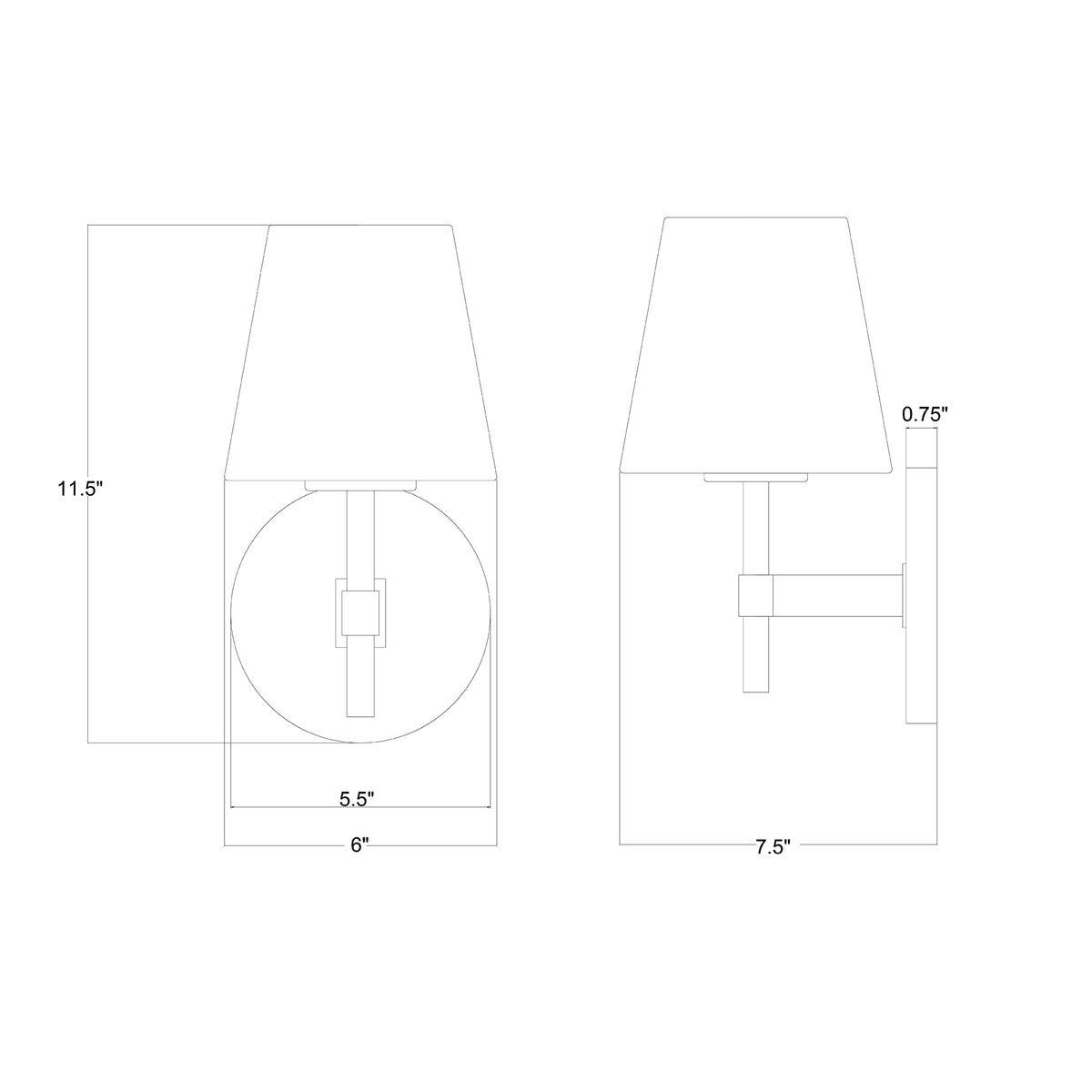 Colton 6'' Sconce dimensions