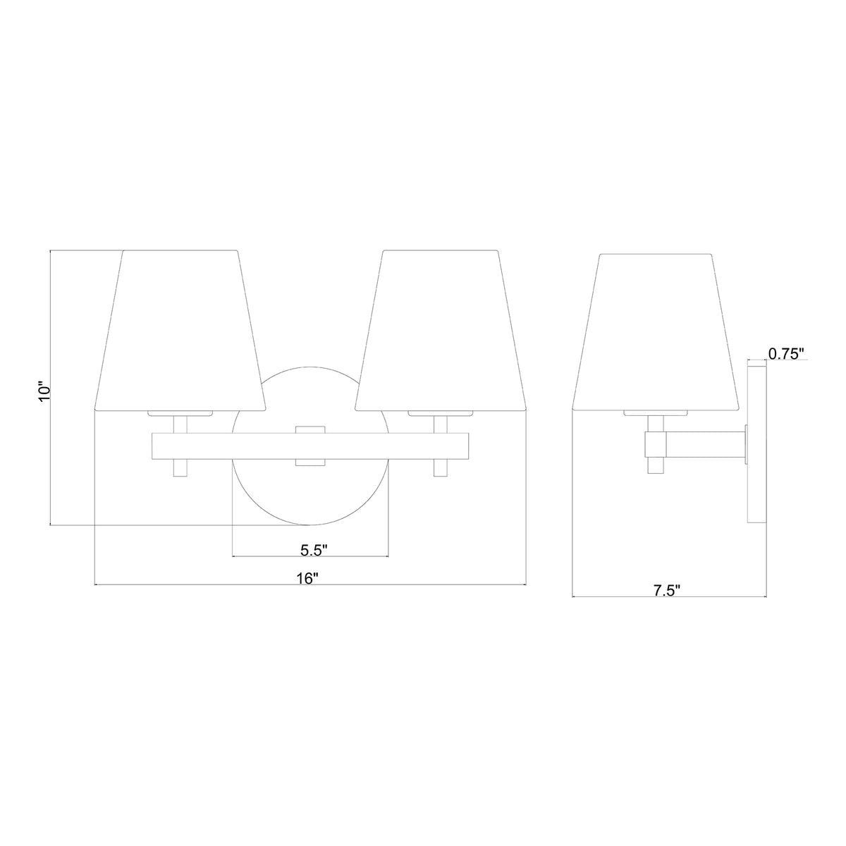Colton 16'' Sconce dimensions