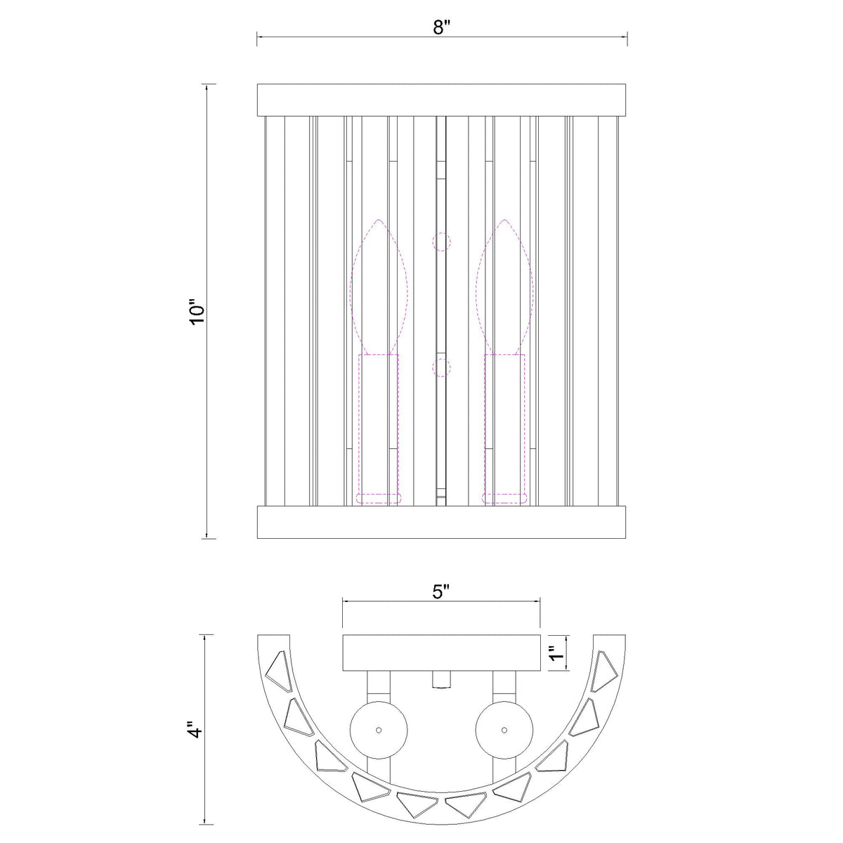 Darcy 8'' Sconce dimensions