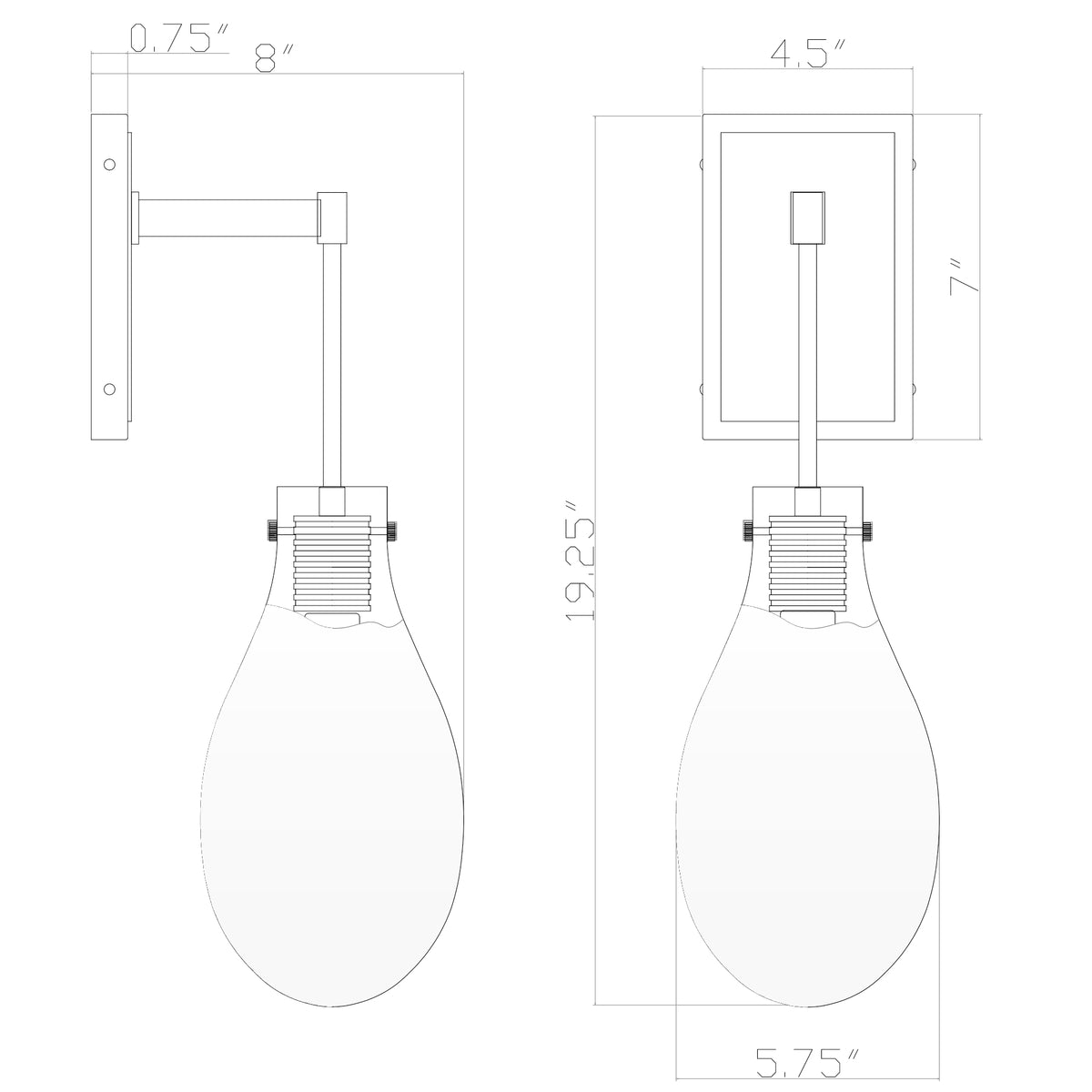 Davis 5.75" LED Sconce dimensions