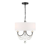 Delilah 15.75'' Chandelier in Matte Black - Front View (DEL-90803-MK)