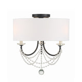 Delilah 15.75'' Semi Flush Mount in Matte Black - Front View (DEL-90803-MK_CEILING)