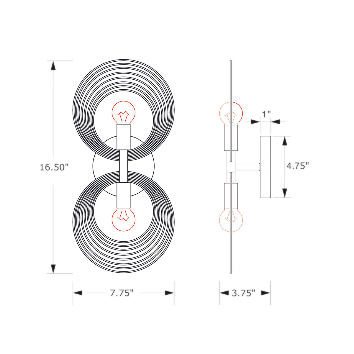 Doral 7.75'' Sconce dimensions