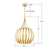Daria 20.5'' Chandelier - Dimensions Diagram (DRA-8003-LG)
