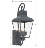 Dumont 12'' Outdoor Sconce - Dimensions Diagram (DUM-9803-GE)