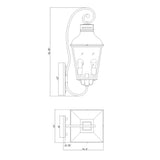 Dumont 12'' Outdoor Sconce - Dimensions Diagram (DUM-9803-GE)