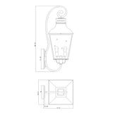 Dumont 14.5'' Outdoor Sconce - Dimensions Diagram (DUM-9804-GE)