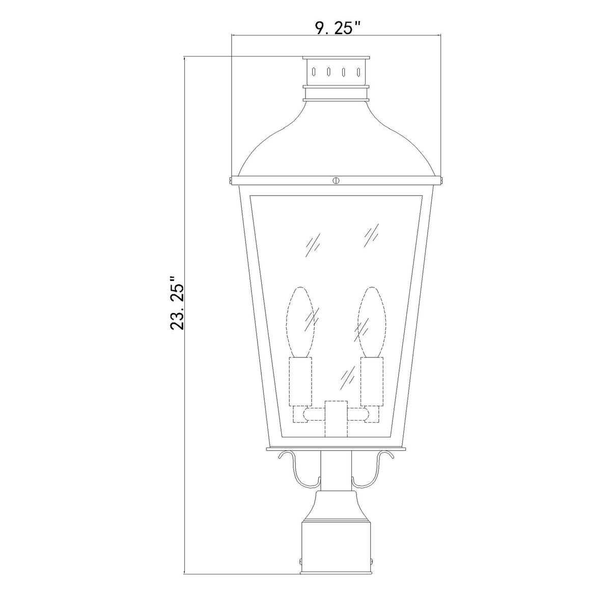 Dumont 9.25'' Outdoor Post dimensions