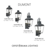 Dumont 6.5'' Outdoor Sconce in Graphite - Collection View (DUM-9801-GE)