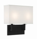 Durham 12.75'' Sconce in Black Forged - Front View (DUR-A3542-BF)