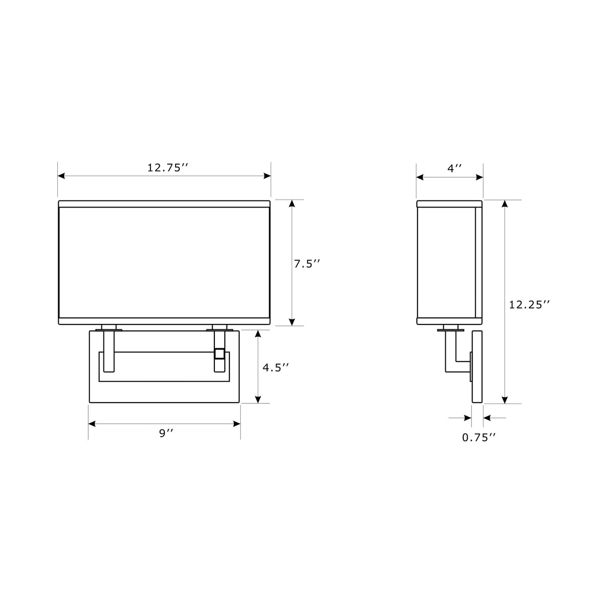 Durham 12.75'' Sconce dimensions