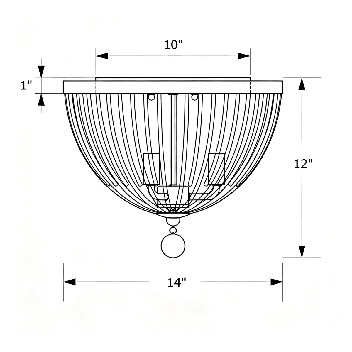 Duval 14'' Flush Mount dimensions