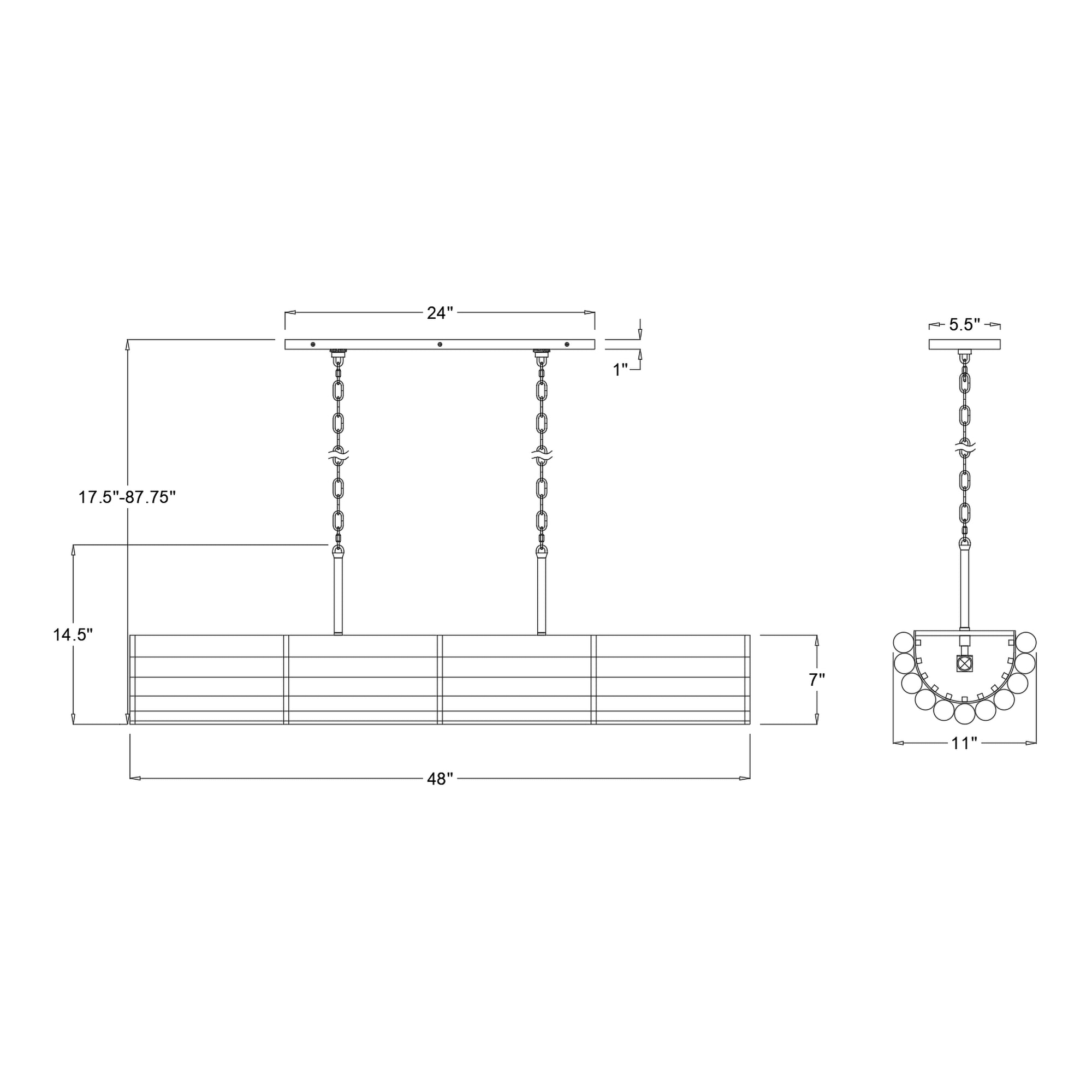 Elliot 48'' Linear Chandelier | Crystorama Lighting