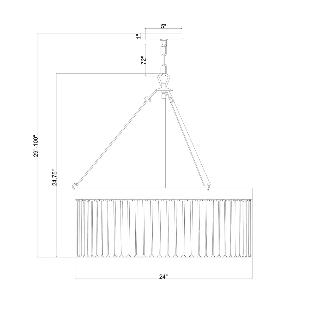 Emory 24'' Chandelier dimensions