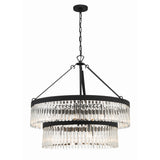 Emory 32'' Chandelier in Black Forged - Front View (EMO-5408-BF)