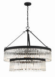 Emory 32'' Chandelier in Black Forged - Front View (EMO-5408-BF)
