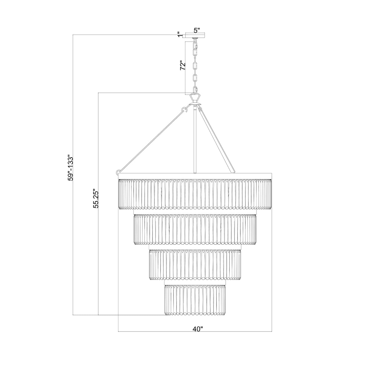 Emory 40'' Chandelier dimensions