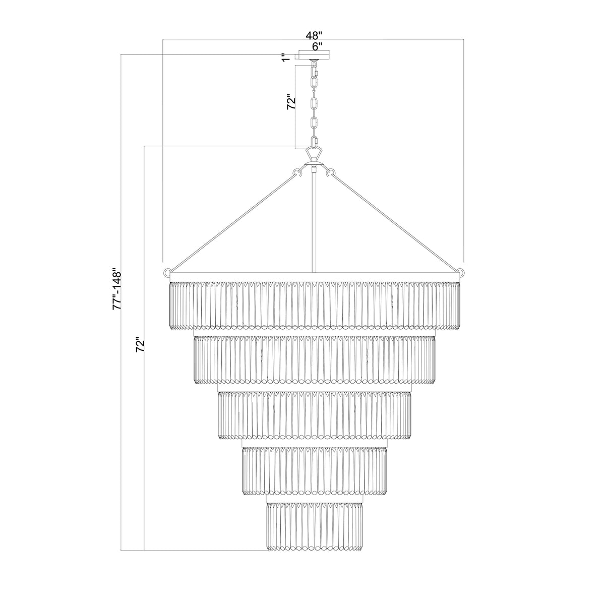 Emory 48'' Chandelier dimensions