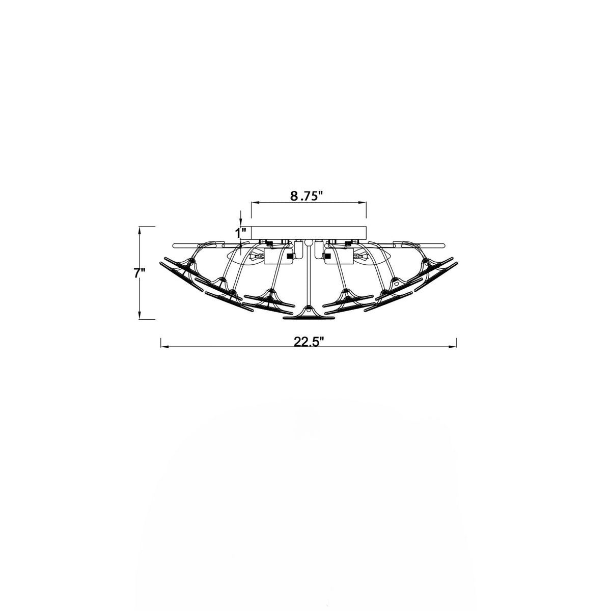 Esme 22.5'' Semi Flush Mount dimensions