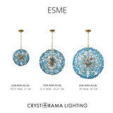 Esme 22.5'' Chandelier in Aged Brass - Collection View (ESM-4006-AG-BL)