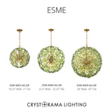 Esme 22.5'' Chandelier in Aged Brass - Collection View (ESM-4006-AG-GR)