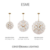Esme 22.5'' Chandelier in Aged Brass - Collection View (ESM-4006-AG-WH)