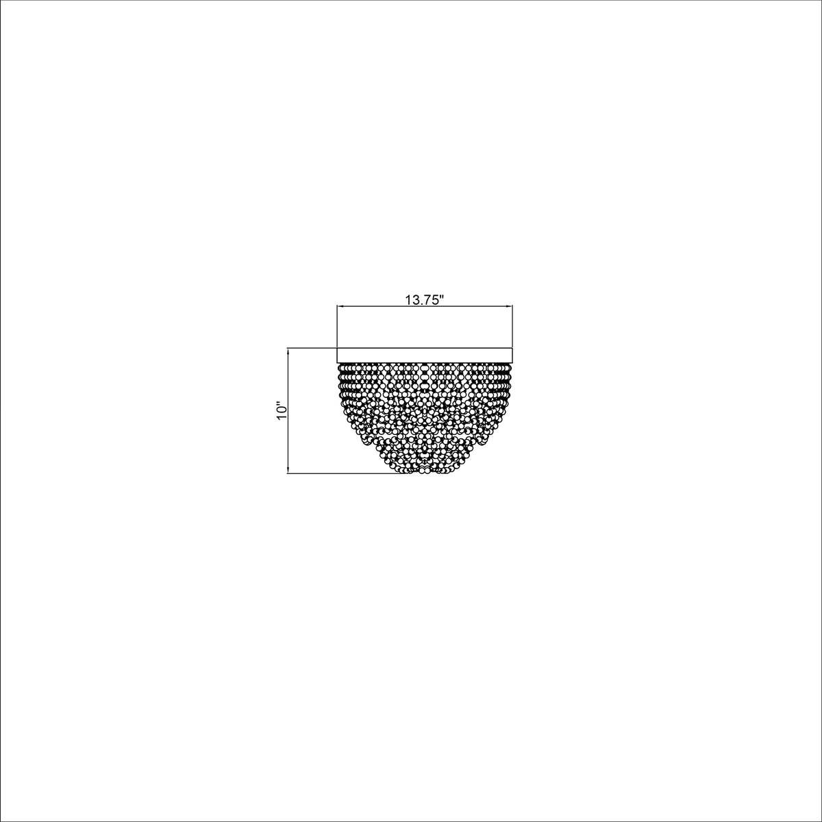 Fiona 13.75'' Flush Mount dimensions
