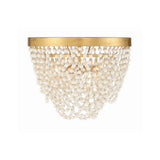 Fiona 13.75'' Flush Mount in Antique Gold - Front View (FIO-A9103-GA-WH)