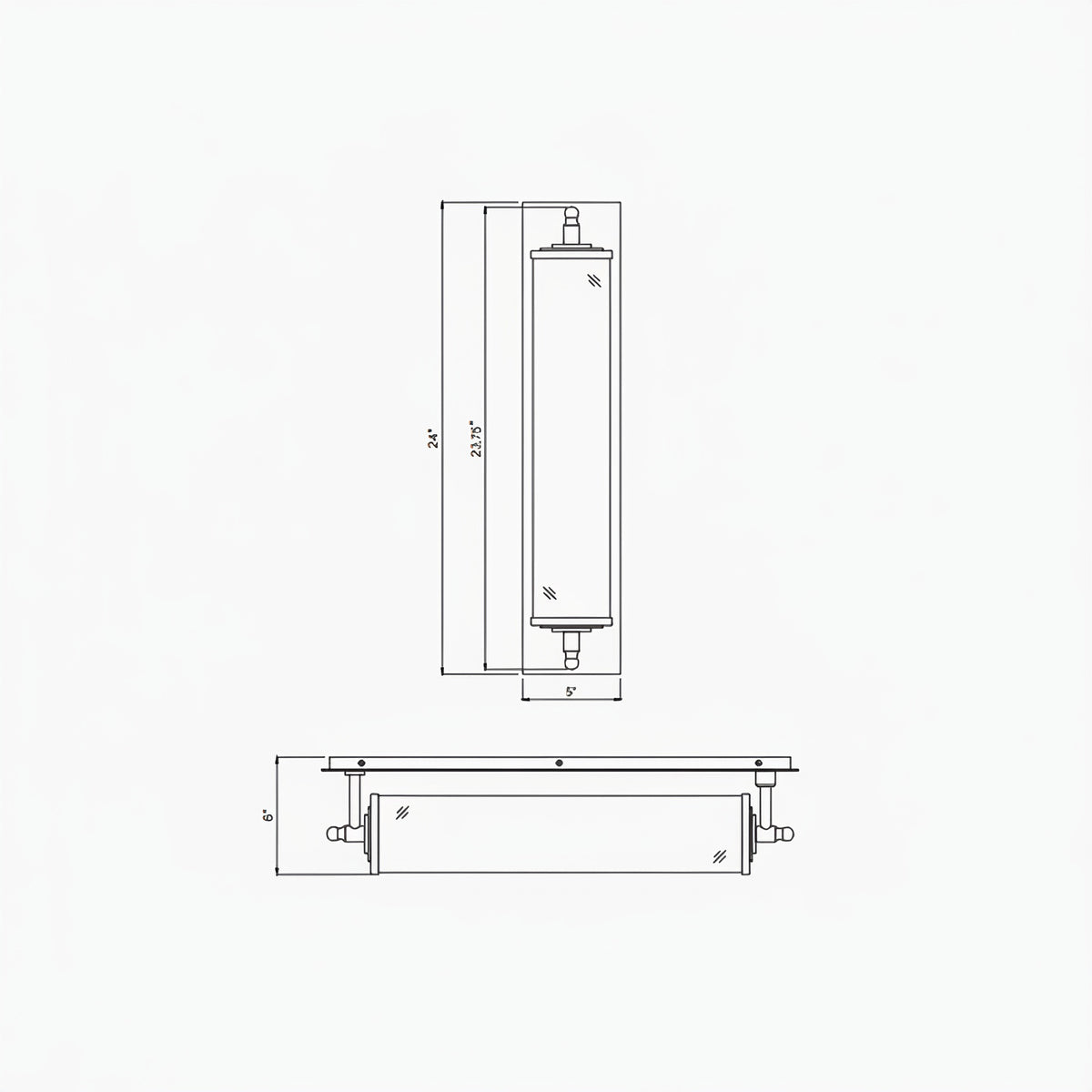 Foster 5'' LED Bathroom Vanity dimensions