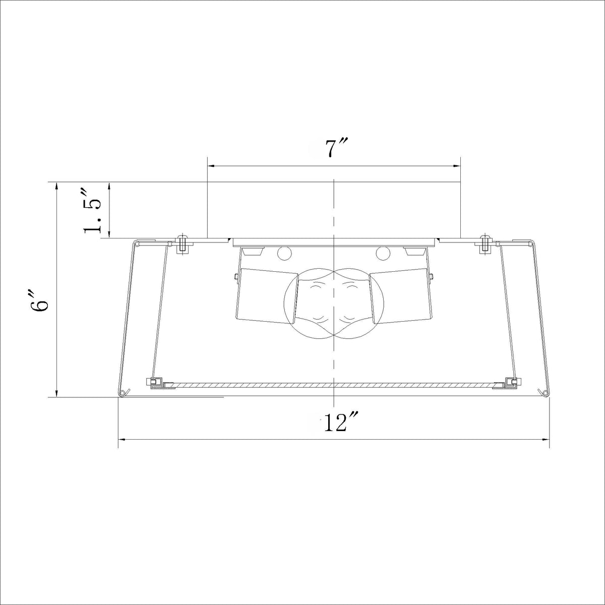 Fulton 12'' Semi Flush Mount dimensions