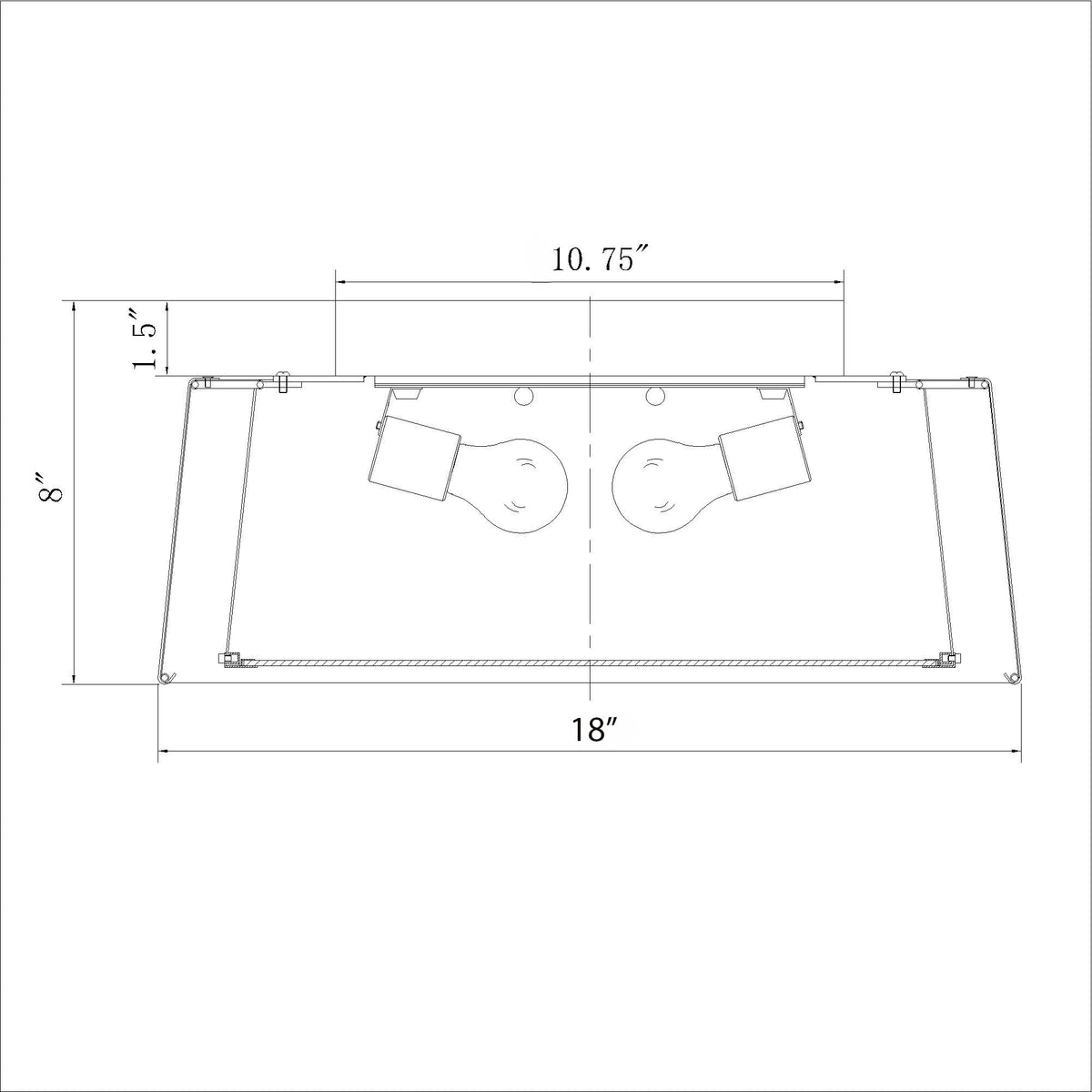 Fulton 18'' Semi Flush Mount dimensions